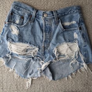 Levi's distressed denim shorts